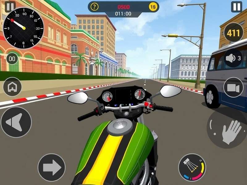 India Storm Riders Elite gameplay screenshot showing racing through Indian city