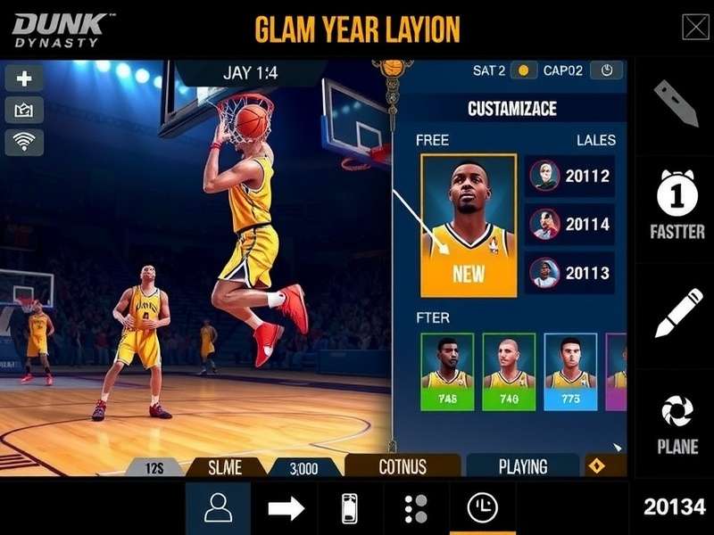 Dunk Dynasty Master character customization and progression screen