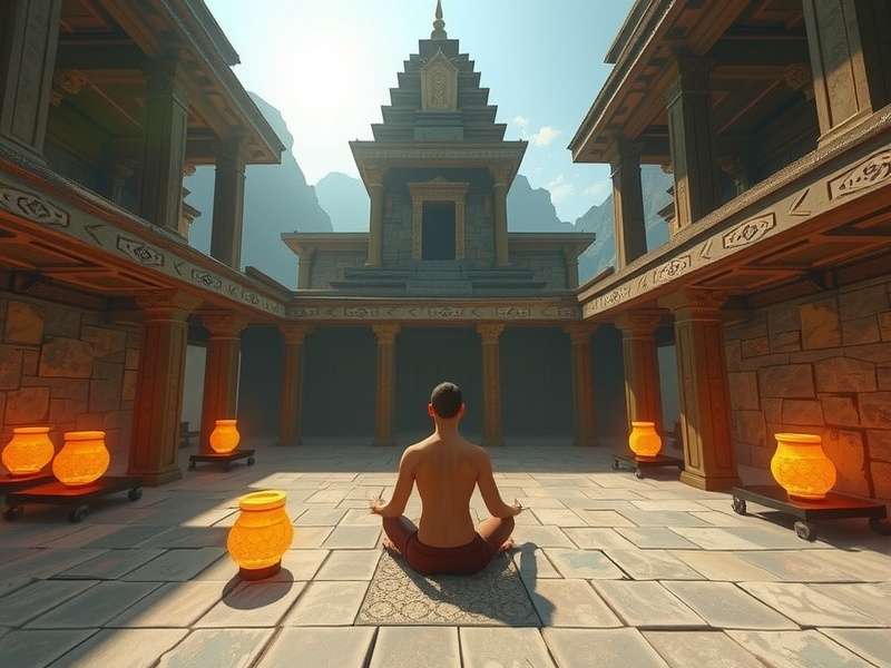 Spiritual Temple Voyage VR puzzle solving and ritual completion