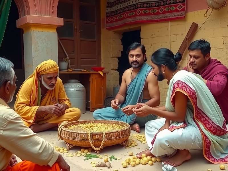 Community playing traditional Indian games