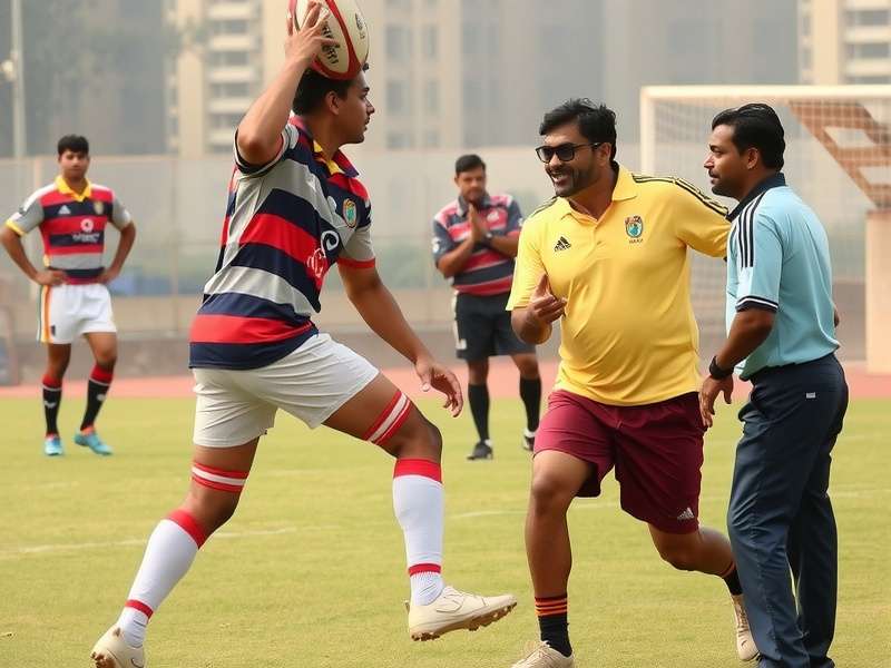 Historical photo of early Pune Rugby Crusaders team