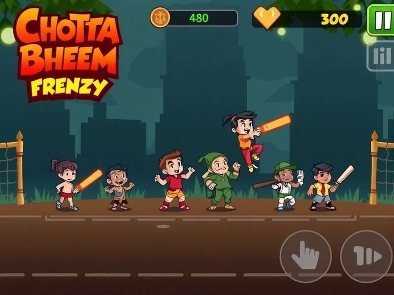 Chhota Bheem Cricket Frenzy characters lineup showing all playable heroes