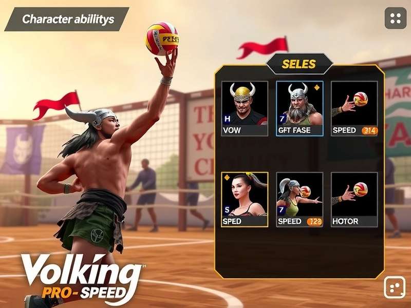 Viking Volley Pro Speed character selection screen