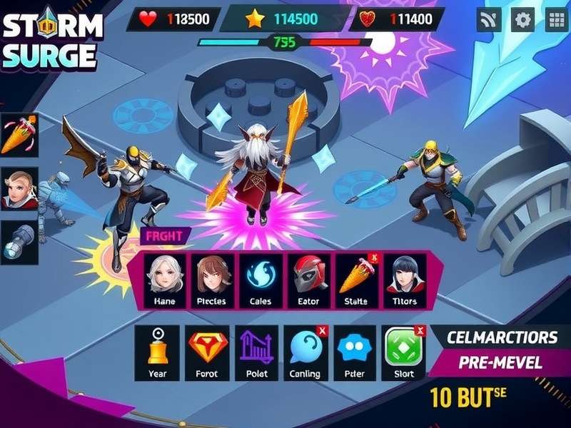 Storm Surge Stars battle arena showing strategic gameplay