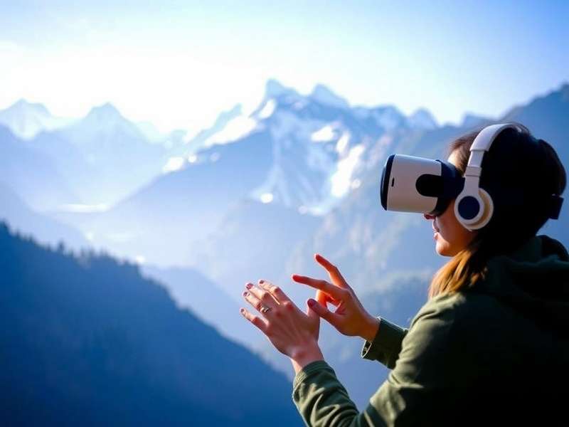 User interacting with Jammu Kashmir Tour VR features