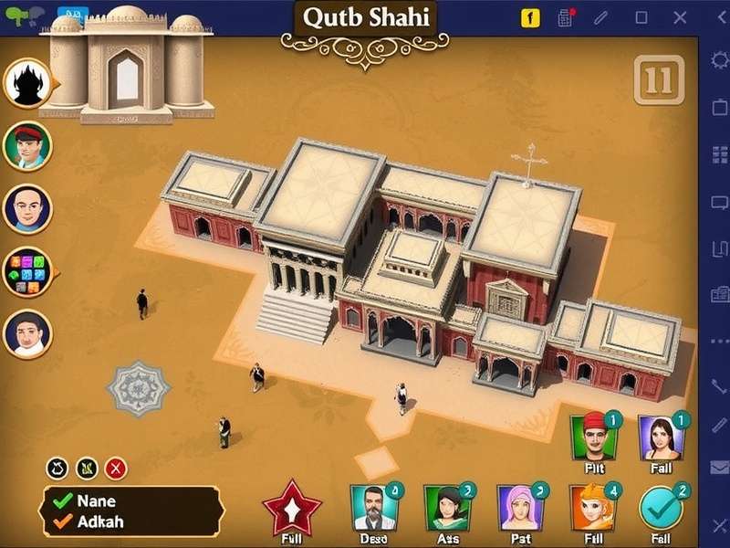 Qutb Shahi Stars user interface showing resource management and building options