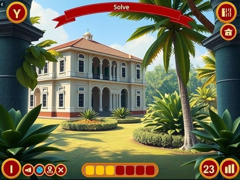 Pondy French Heritage Quest gameplay screenshot showing colonial architecture