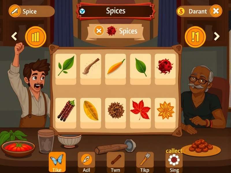 Mirch Master spice collection interface showing various Indian spices
