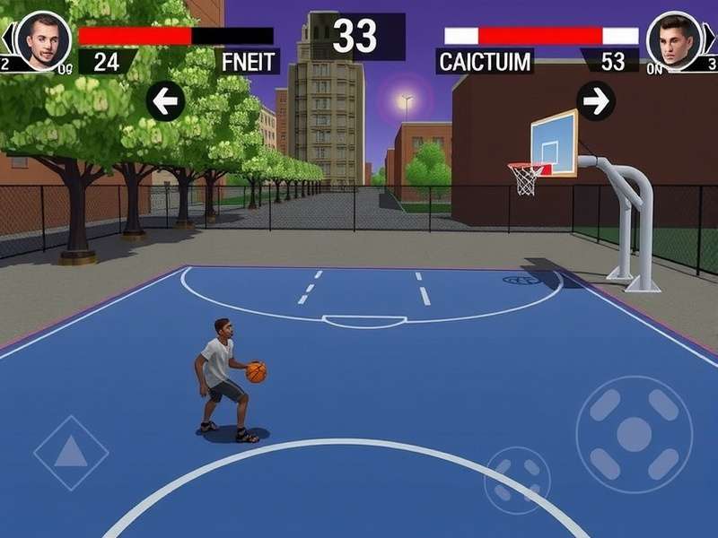Urban Hoop Kings gameplay screenshot showing street basketball action