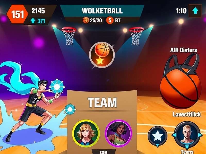 Spellcasting Dunker Dominator gameplay screenshot showing magical basketball action