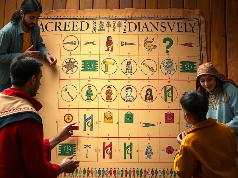 Traditional Sacred Indian Journeys game board with spiritual symbols