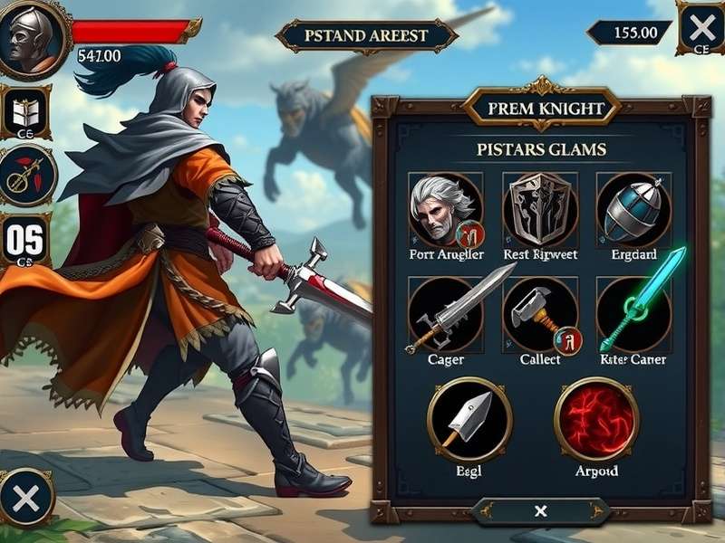 Gallant Knights gameplay screenshot showing character combat