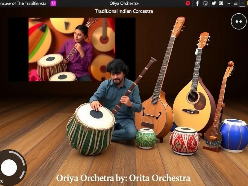 Collection of traditional Indian instruments in Oriya Orchestra
