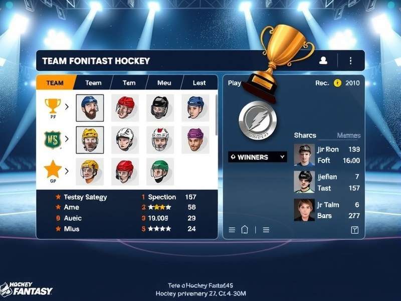 Hockey Fantasy winner celebration with trophy