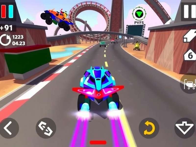 Prism Racer Royal gameplay screenshot showing intense racing action