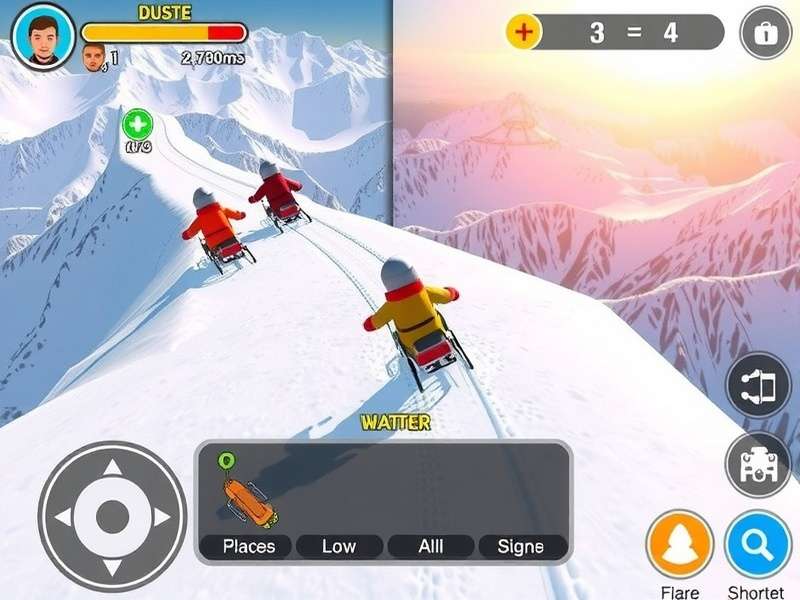 Snowy Summit Sprinter multiplayer race showing competitive gameplay
