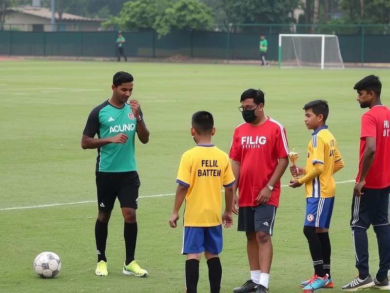 Maharashtra Football Seedlings training session with young players