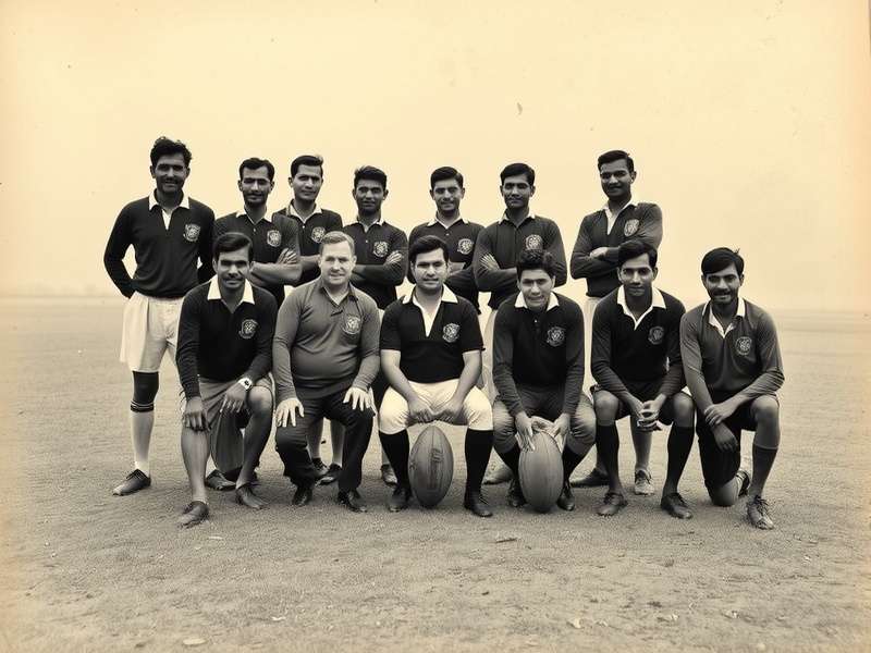 Historical photograph of Chandigarh Rugby Royals early team