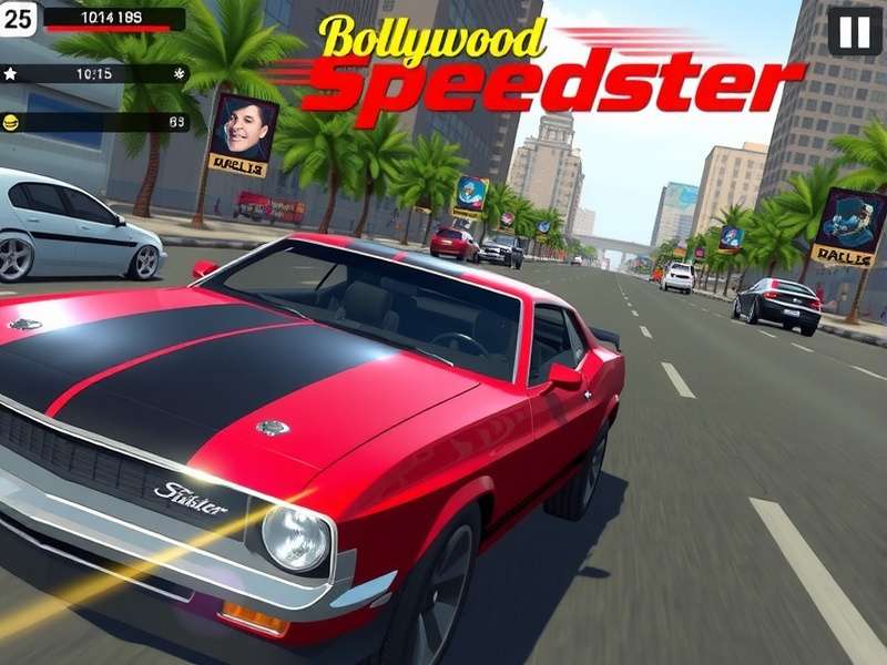 Bollywood Speedster gameplay showing racing through Mumbai streets