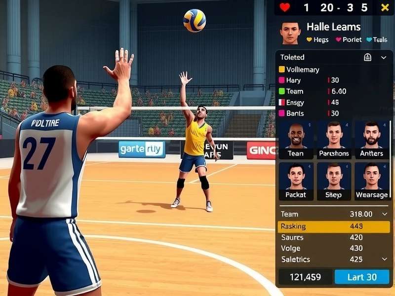 Volley Legends Gujarat gameplay screenshot showing realistic volleyball action
