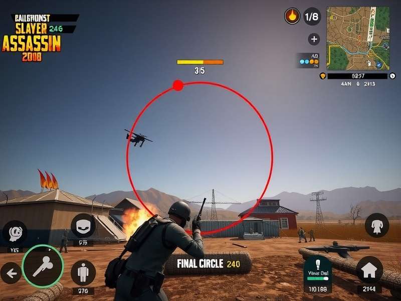 PUBG Slayer Assassin gameplay screenshot showing intense battle