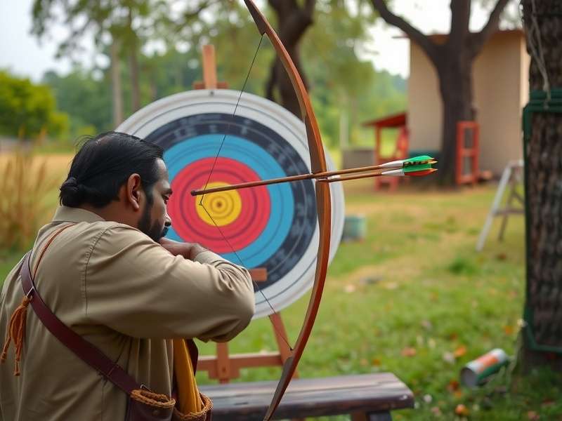 Indian Arrow Slinger target setup