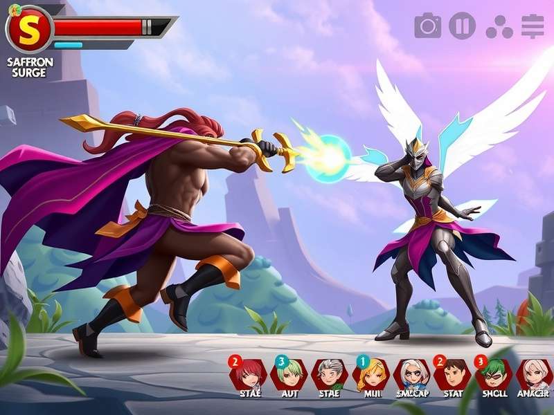 Saffron Surge Hero gameplay screenshot showing character combat