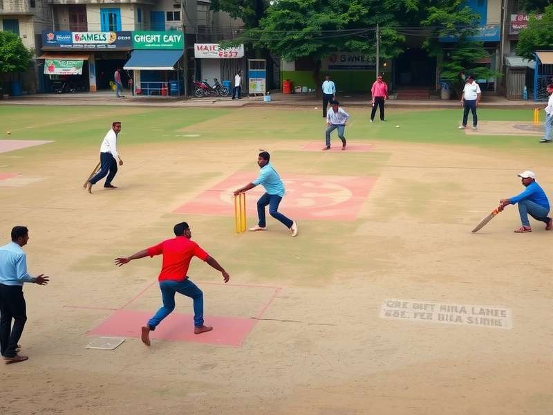 Dhobi Ghat Cricketer Elite street cricket match in progress