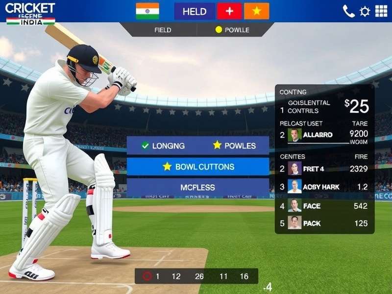 Cricket Legend India gameplay screenshot showing batting interface