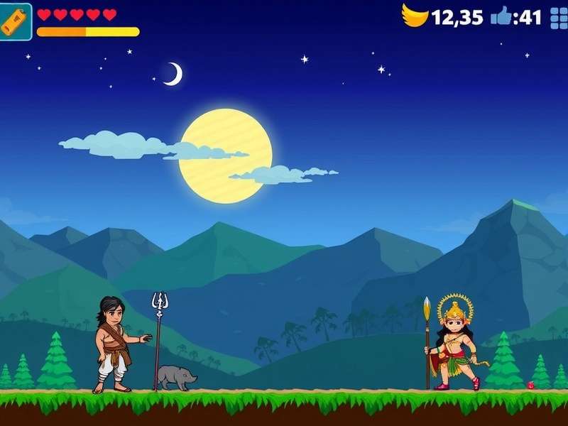 Main character Arjun from Pixel Quest India Adventure