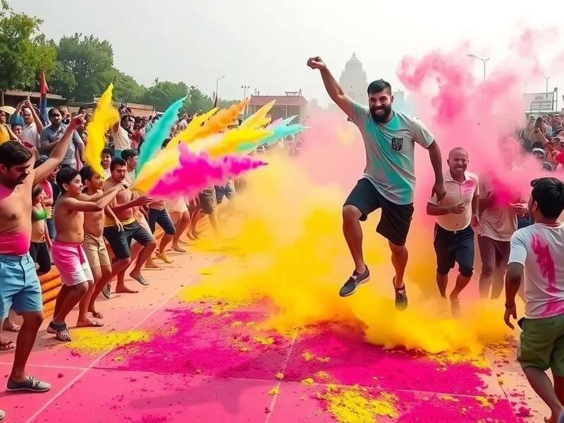Holi Glory Race track with colorful obstacles