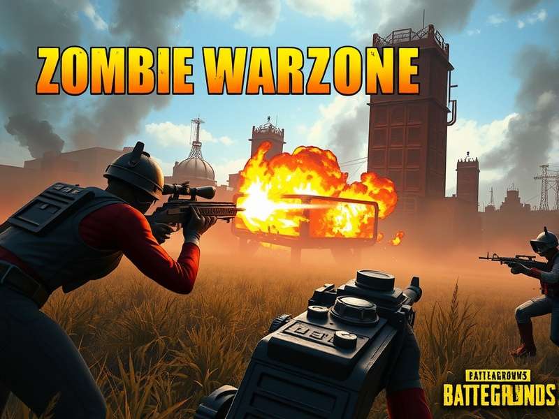 PUBG Zombie Warzone gameplay screenshot showing zombie horde