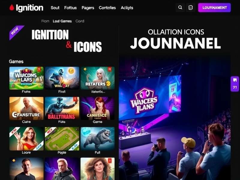 Ignition Icons gaming platform interface showcasing various games