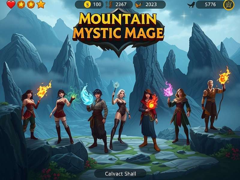 Mountain Mystic Mage gameplay screenshot showing mystical mountain environment