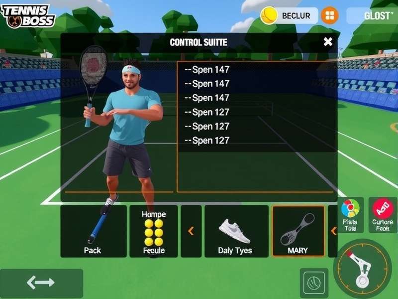 Bengaluru Tennis Boss gameplay screenshot showing tennis court and character