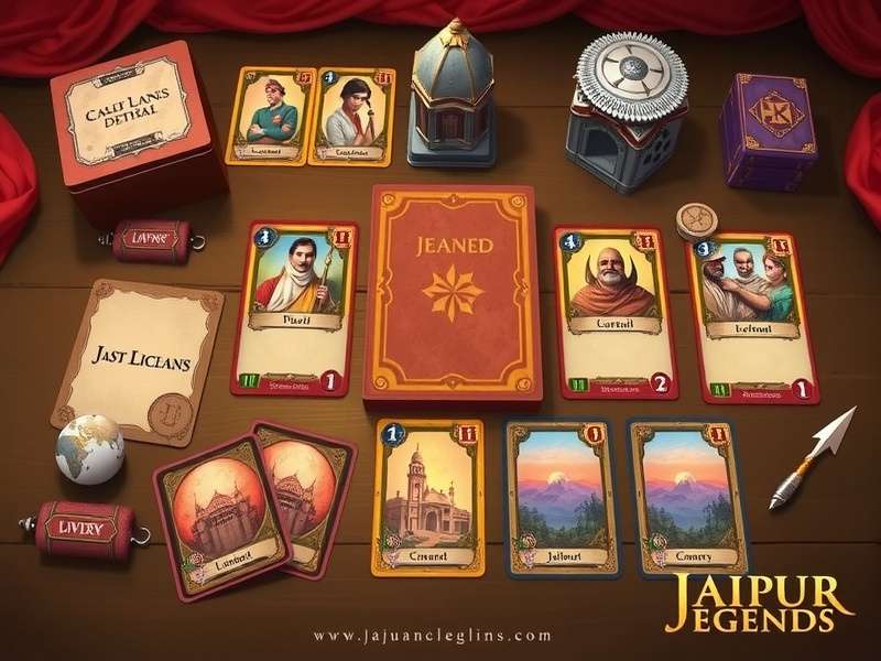 Jaipur Legends card game components and setup