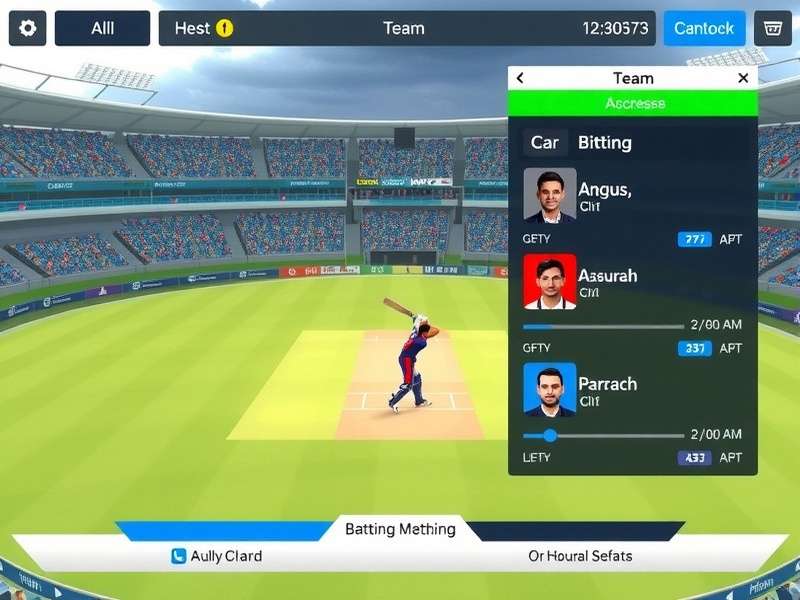 Indian Cricket Titans team management interface