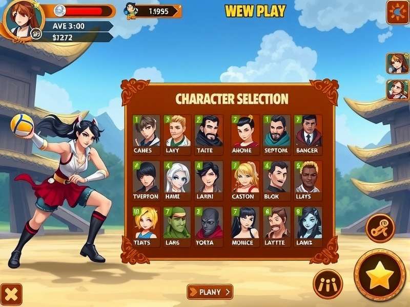 Dream Volley Warriors character roster display