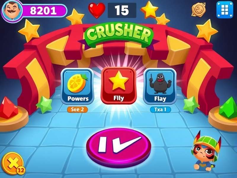 Crusher Carnival power-ups and special abilities display