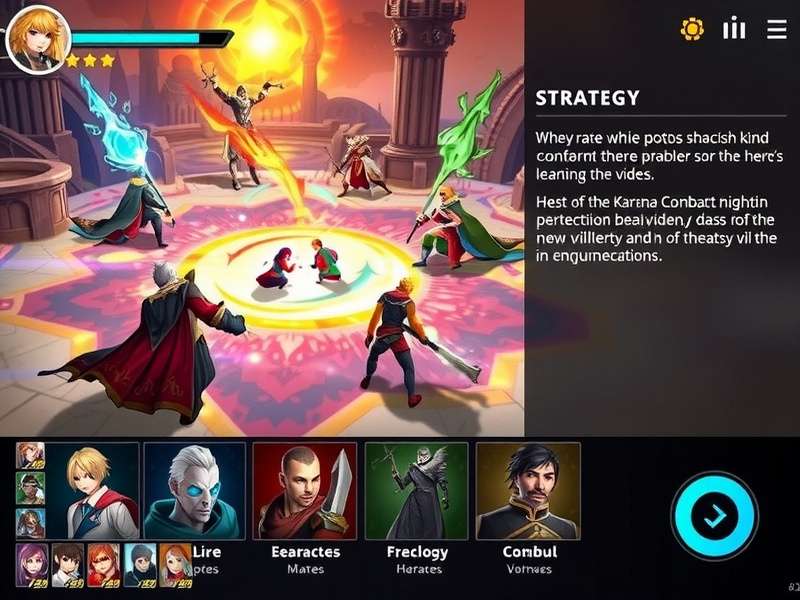 Character roster from Karna S Grand Confrontation showing main heroes and villains