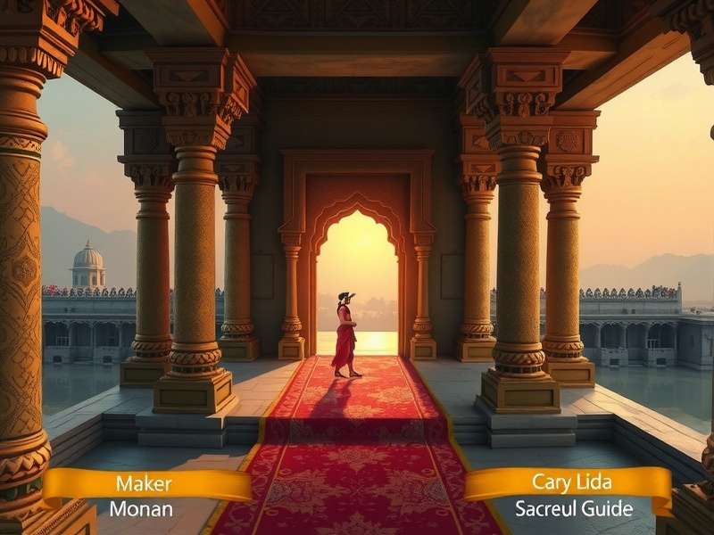 Sacred Journey Quest gameplay showing character in ancient Indian temple