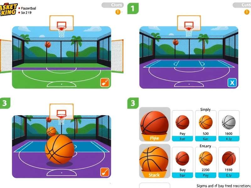 Bombay Basket King gameplay screenshot showing basketball shooting mechanics