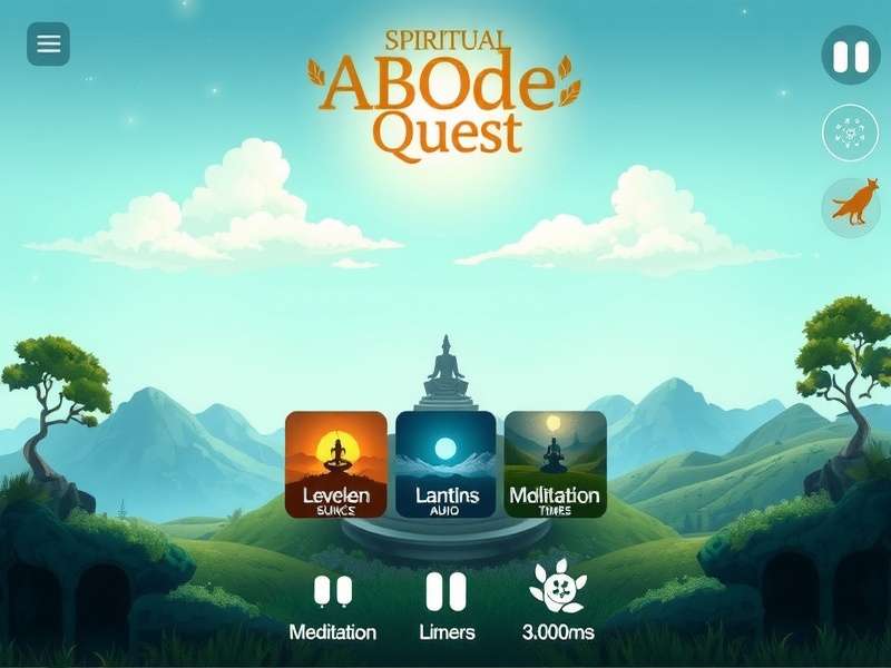 Spiritual Abode Quest gameplay showing serene landscape and meditation elements