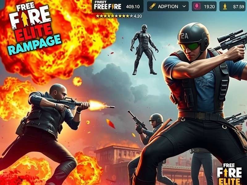 Free Fire Elite Rampage ability upgrade interface showing skill enhancements