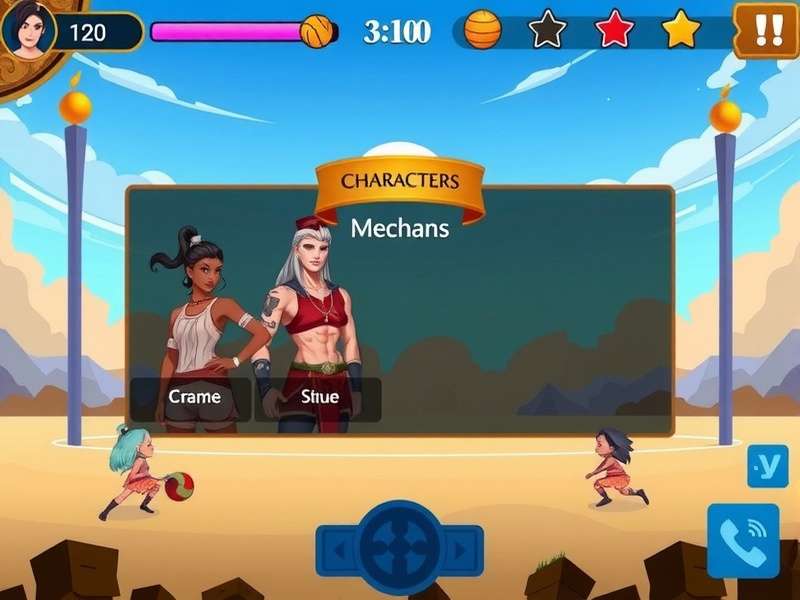Dream Volley Warriors gameplay screenshot showing character selection