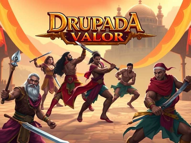 Drupada S Valor game cover art showing heroic characters in ancient Indian setting