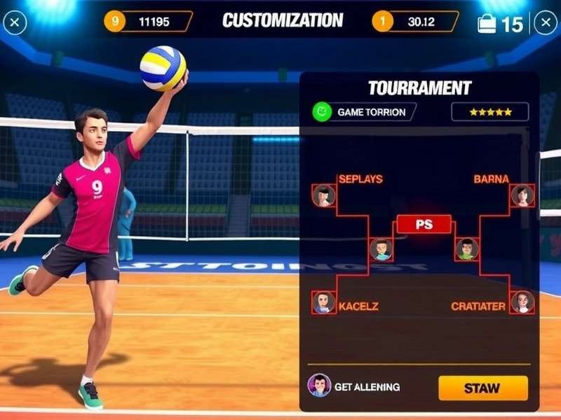 Bharat Volley Titans gameplay screenshot showing volleyball action