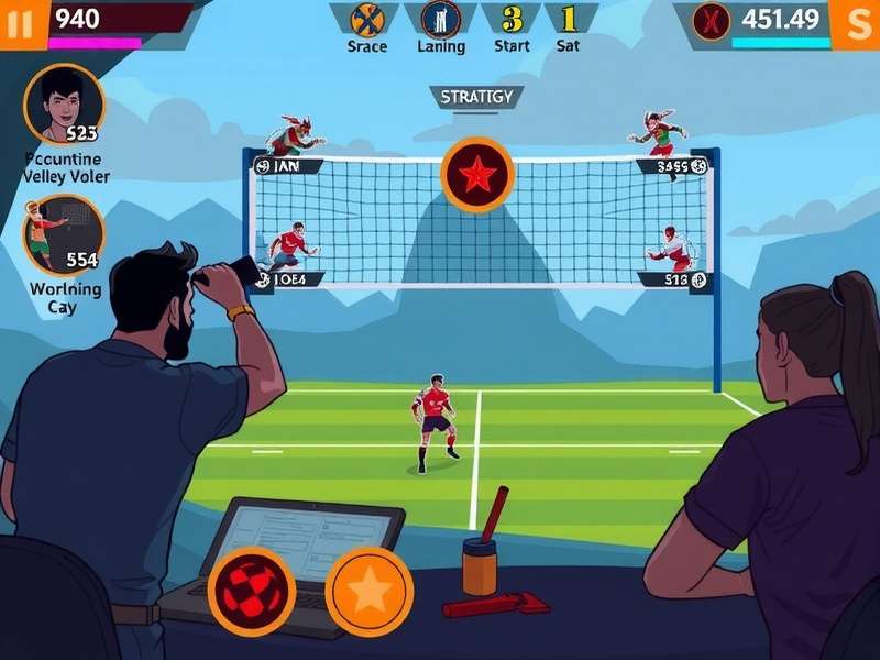 Volley Valiants strategy diagram showing player positions