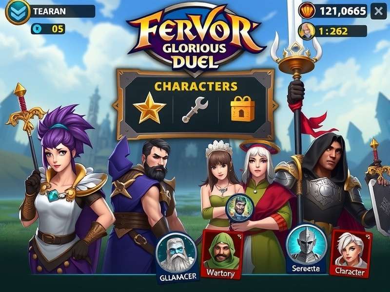 Fervor War Glorious Duel character showcase with multiple warriors
