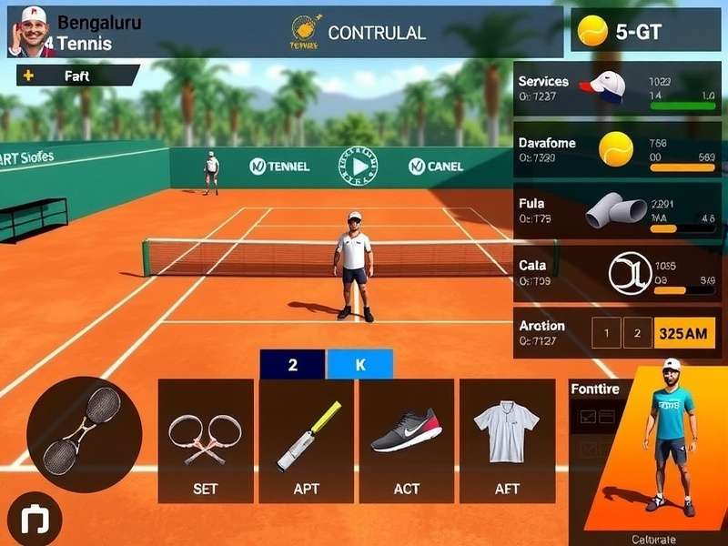 Bengaluru Tennis Boss control scheme and interface